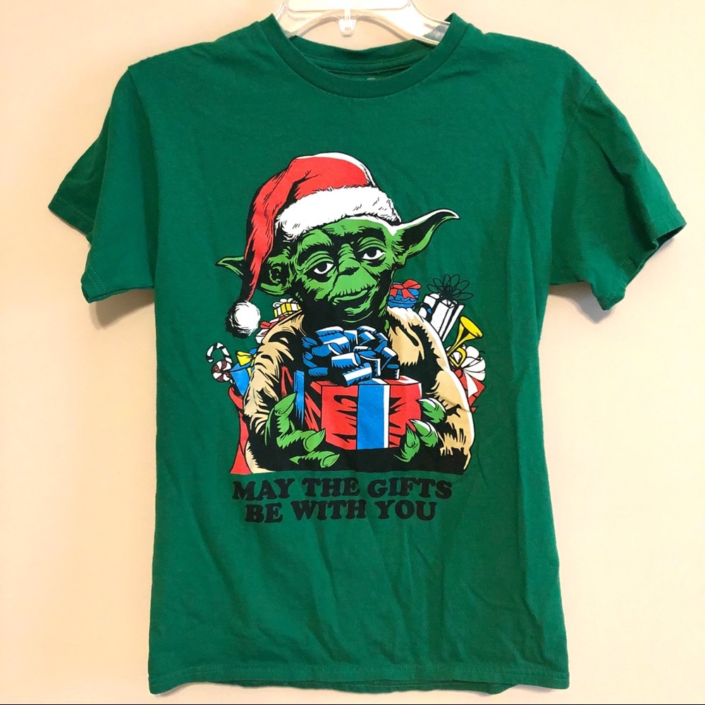 💛 Star Wars Yoda Green Christmas Shirt S NWOT
